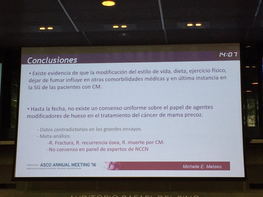 GEICAM's tweet photo. Existe evidencia q dieta, ejercicio físico, dejar fumar influye en supervivencia d pacientes #cancerdemama #RAGMA16 https://t.co/TPO1ypUHH4
