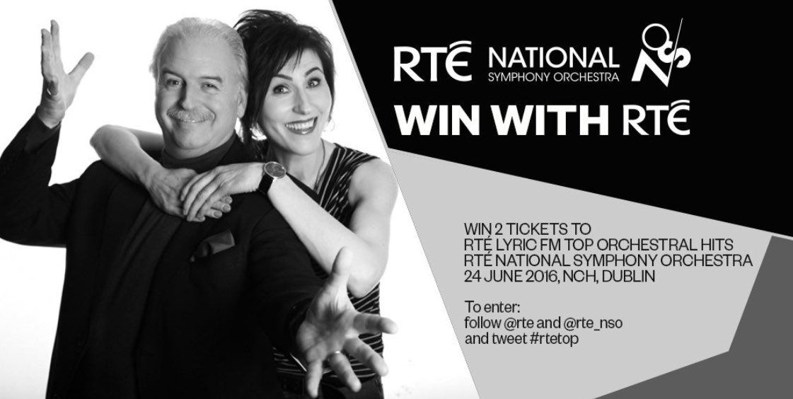 RTElyricfm's tweet photo. Win 2 tix to Top Orchestral Hits with @RTE_NSO + Dinner at Terrace café. Follow @rte & @RTE_NSO & tweet #rtetop https://t.co/HYWakyrcjP