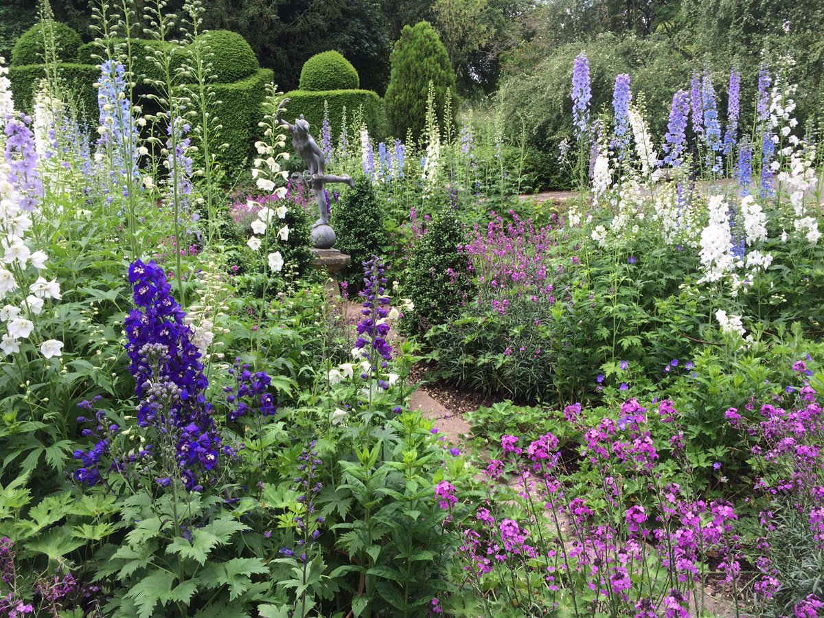 HoughtonLodge's tweet photo. The Mercury Border is looking stunning with delphiniums. Come see them today- open 10am - 5pm #hampshiregardens https://t.co/OgBCiM600R