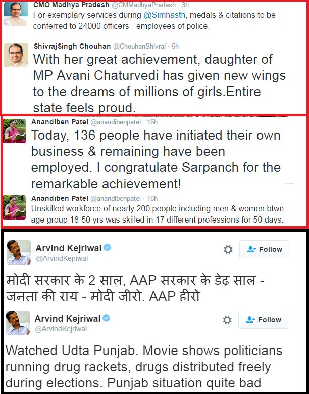 Babu_Bhaiyaa's tweet image. Last 2 tweets of CM Shivraj, Anandiben &amp;amp; CM Kejriwal..don't know why but feeling bad for Delhi..Kismat hi footi hai