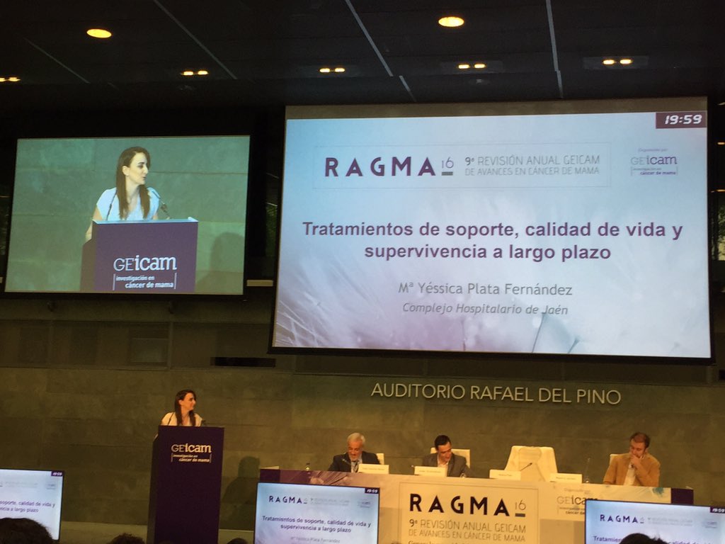 GEICAM's tweet photo. Dra. Yéssica Plata inicia la sesión sobre tto de soporte, calidad de vida y supervivencia a largo plazo #RAGMA16 https://t.co/Ll4dXG2XEH