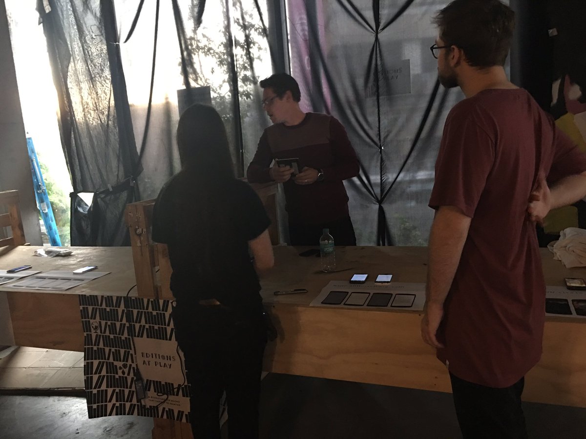 niccihurwitz's tweet photo. Setting up the #editionsatplay booth for #vividideas Code In The Park. Come swing by 💥✌🏻 https://t.co/IH55tqkJL1