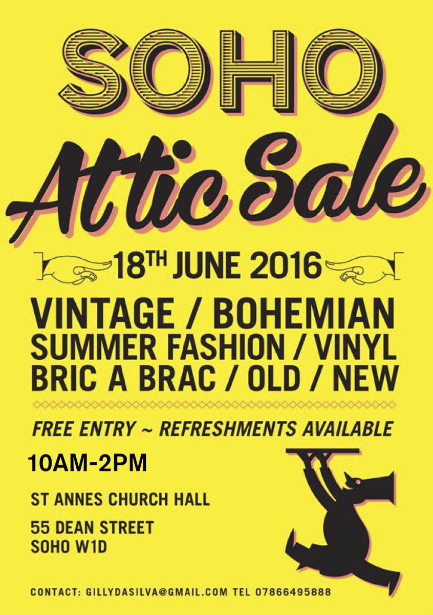 SaleSoho's tweet photo. Doors open at 10am- 2pm get yourself down before the rain and grab  a deal St @AnnesSoho  55 Dean Street W1D 6AF https://t.co/hRk2R2zVnh