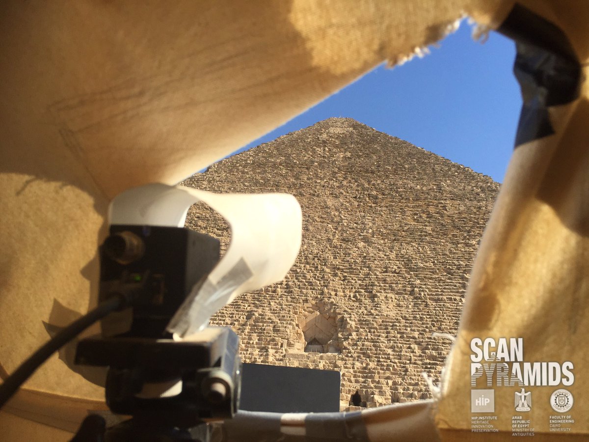HIP_i_'s tweet image. We are Mixing non destructive techniques (muons&amp;amp;thermography) to see the Great Pyramid with new eyes. #ScanPyramids