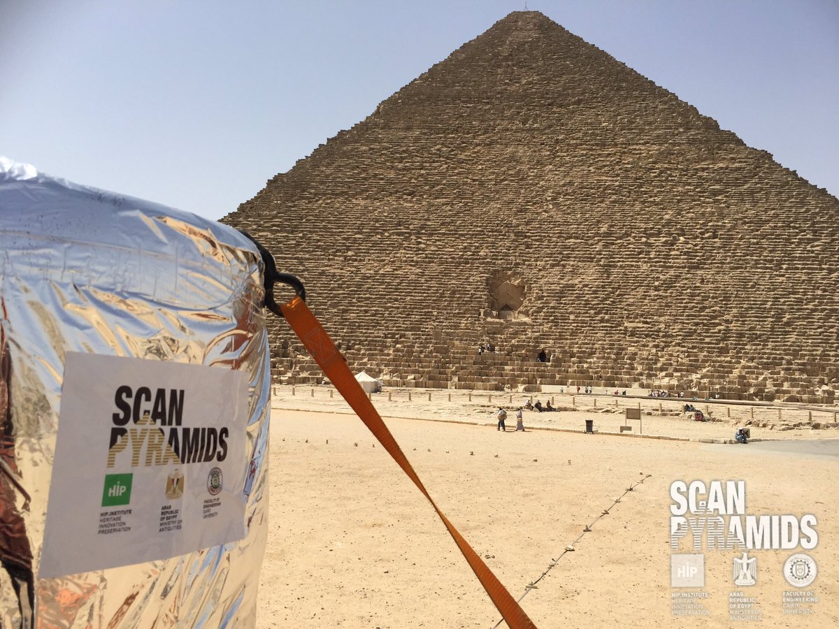 HIP_i_'s tweet image. We are Mixing non destructive techniques (muons&amp;amp;thermography) to see the Great Pyramid with new eyes. #ScanPyramids