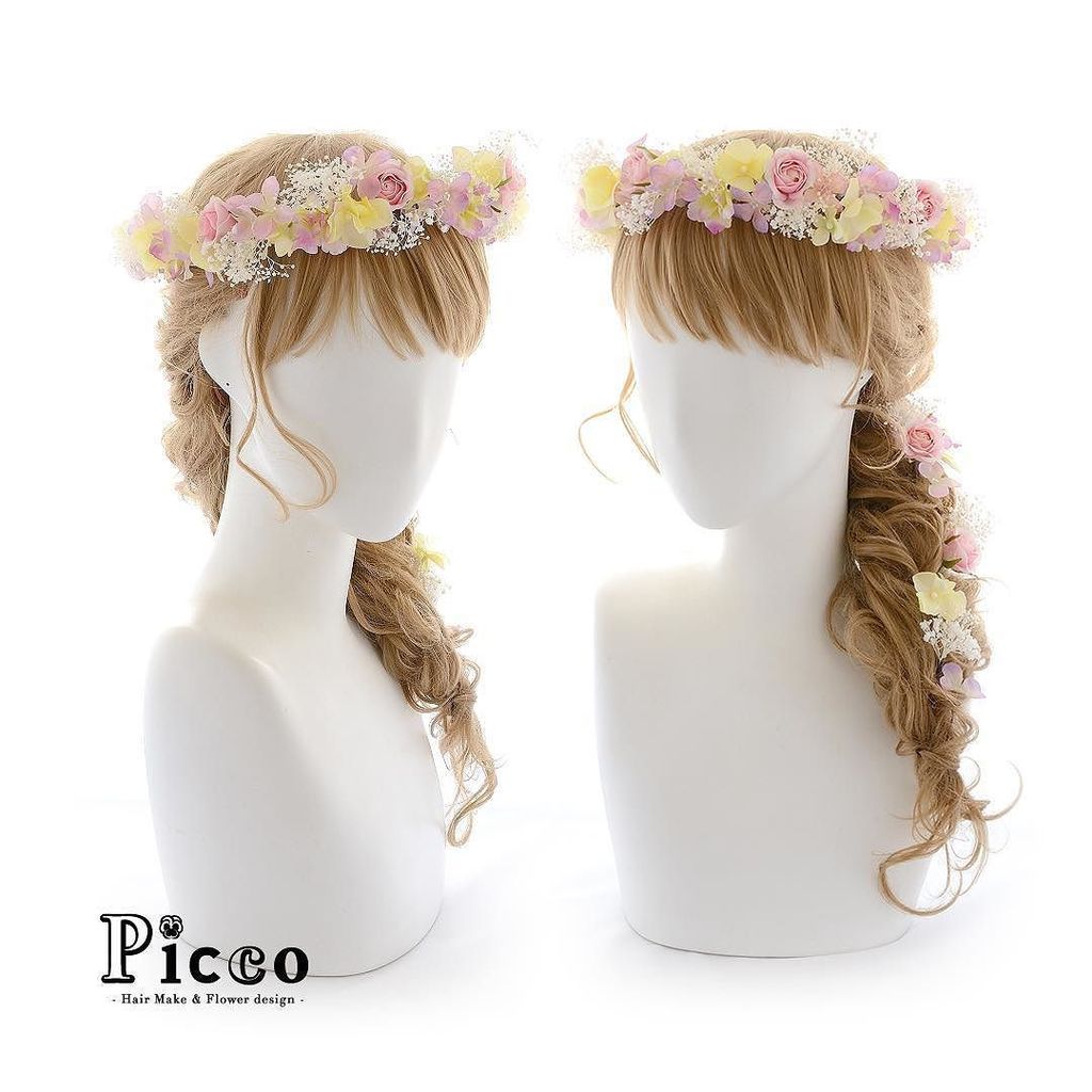 髪飾りのpicco ピッコ V Twitter Gallery 442 結婚式花冠 Picco オーダーメイド花冠 カラードレス 結婚式 ペールトーンのイエロー パープルのドレスにあ T Co Lpugqufduq