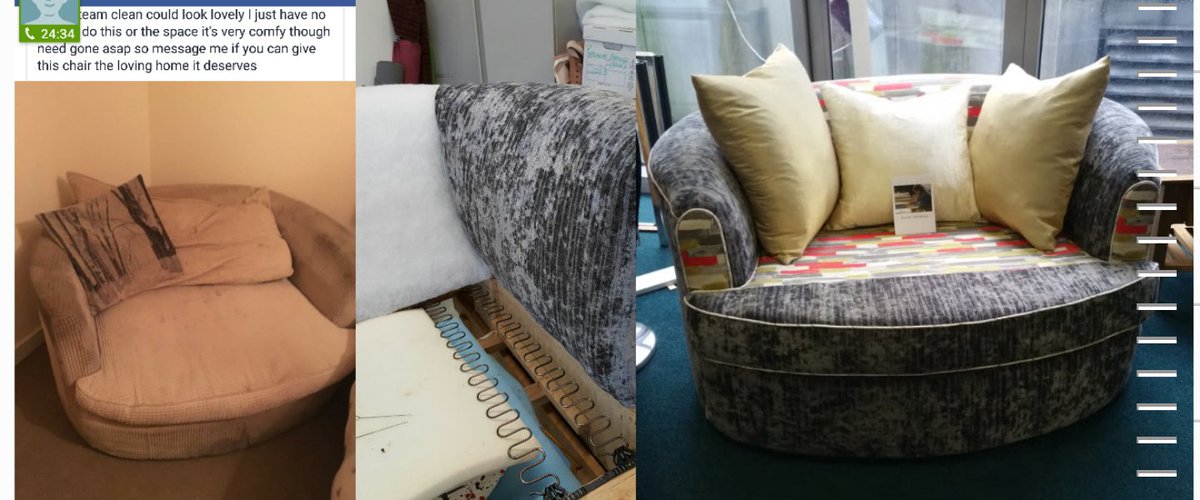 A_ZHarding's tweet photo. #makeover #upholstery #project #design #create #creativity #newlife #modern #inspired #comfy #swivel  #cuddle #chair https://t.co/xR8glDgOHK