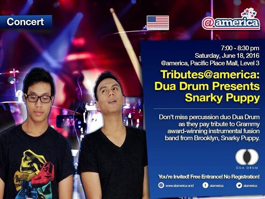 malam ini jam 7 ada <a href="/DUADRUM/">duadrum</a> di <a href="/atamerica/">@america</a> pacific place lt 3