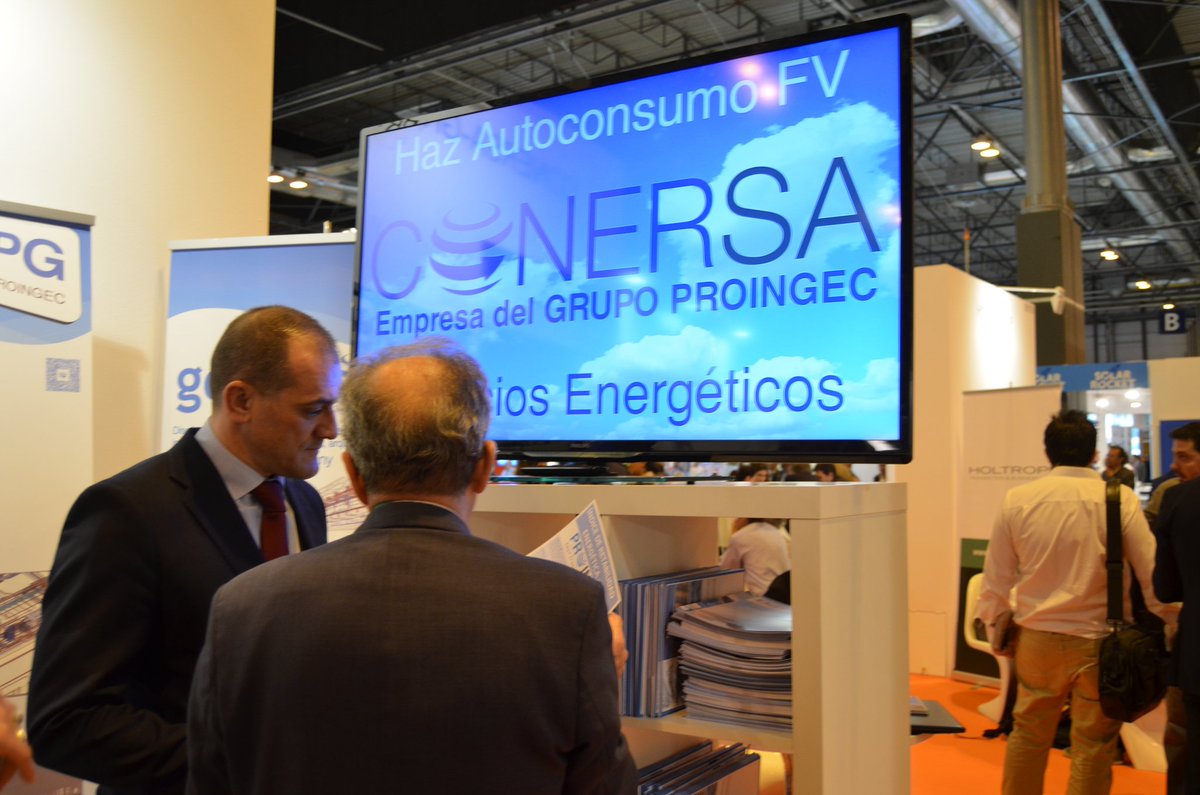 grupoproingec's tweet photo. @FeriaGenera un éxito junto a @UNEFotovoltaica El #Autoconsumo  no se para #Conersa lo hace posible @grupoproingec https://t.co/k44wUUsR9c