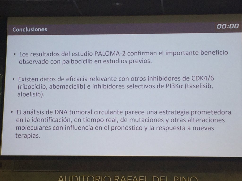 GEICAM's tweet photo. Conclusiones presentadas x la Dra. Luque sobre revisión de enfermedad con expresión receptores hormonales #RAGMA16 https://t.co/wqWfqIHG1f