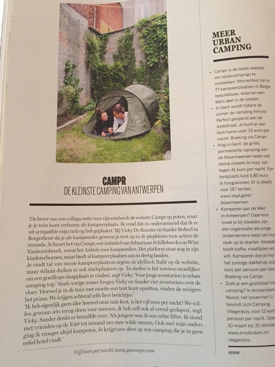 Campr in <a href="/destandaard/">De Standaard</a> Good job guys <a href="/GoCampr/">Campr</a> <a href="/idealabs_BE/">Hivemind</a> @DeloitteFidu #BeTech