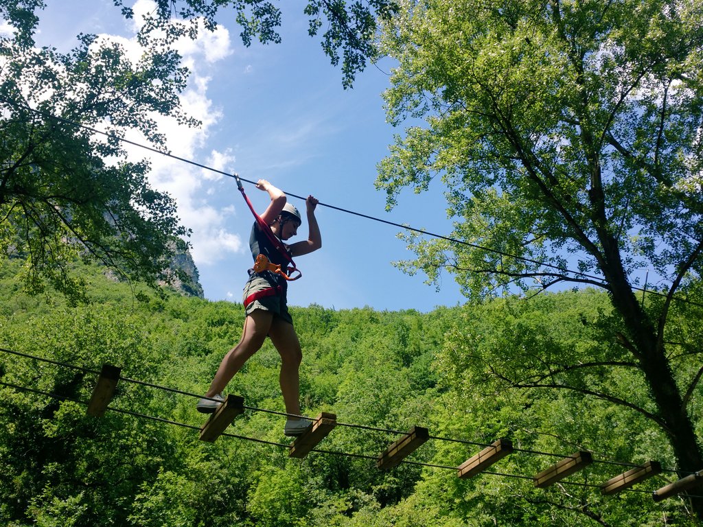 MarcheTourismEN's tweet photo. "Are you scared"? "Just a little bit, says Elena, but that's the fun part of it!" #frasassitour #visitfrasassi https://t.co/7NUSMvgCbR