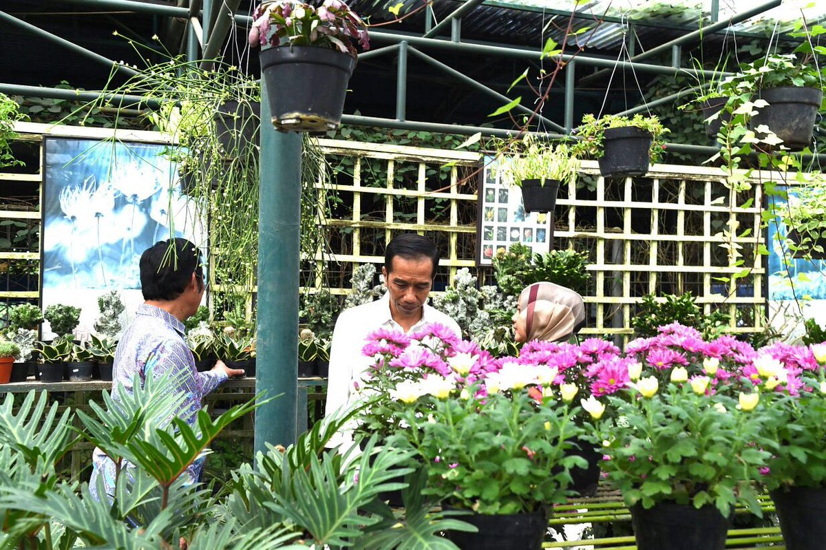 Tadi bersama Ibu Iriana ngabuburit ke taman bunga. Bunganya indah &amp; bagus2. Ayo kita kembangkan bunga nusantara -Jkw