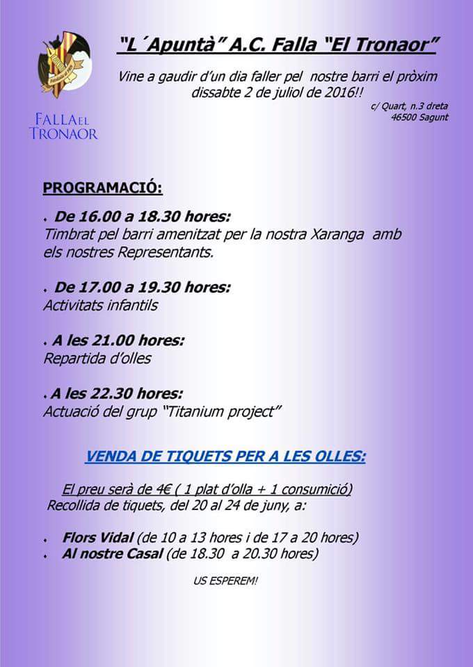 L'Apuntá A.C. Falla el tronaor