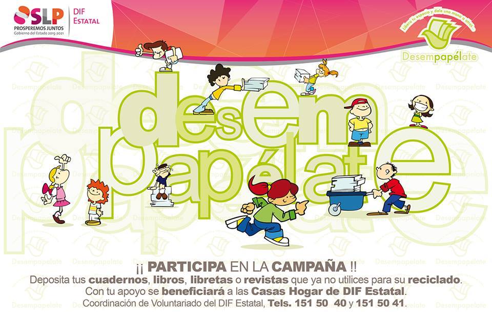 GobEdoSLP's tweet photo. #Desempapélate,apoya a las Casas Hogar del @DIF_SLP. Lleva cuadernos,libros y revistas a Nicolas Fernando Torre 500 https://t.co/5q17anDGr5