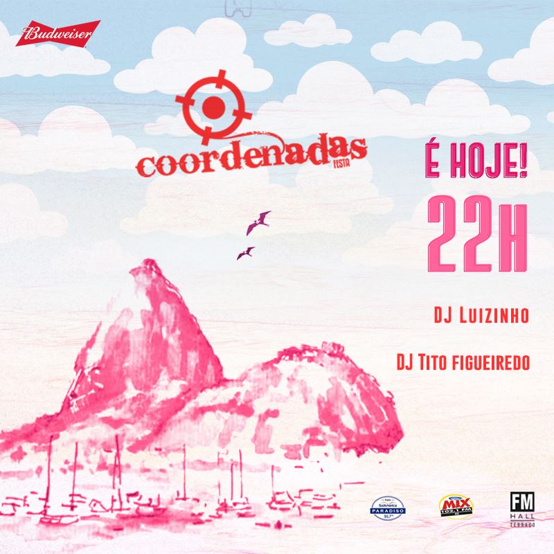 coordenadas's tweet image. HOJE TEM #FestaCoordenadas @ FM Hall Terraço, #RioDeJaneiro! ingressocerto.com/coordenadas-fm…