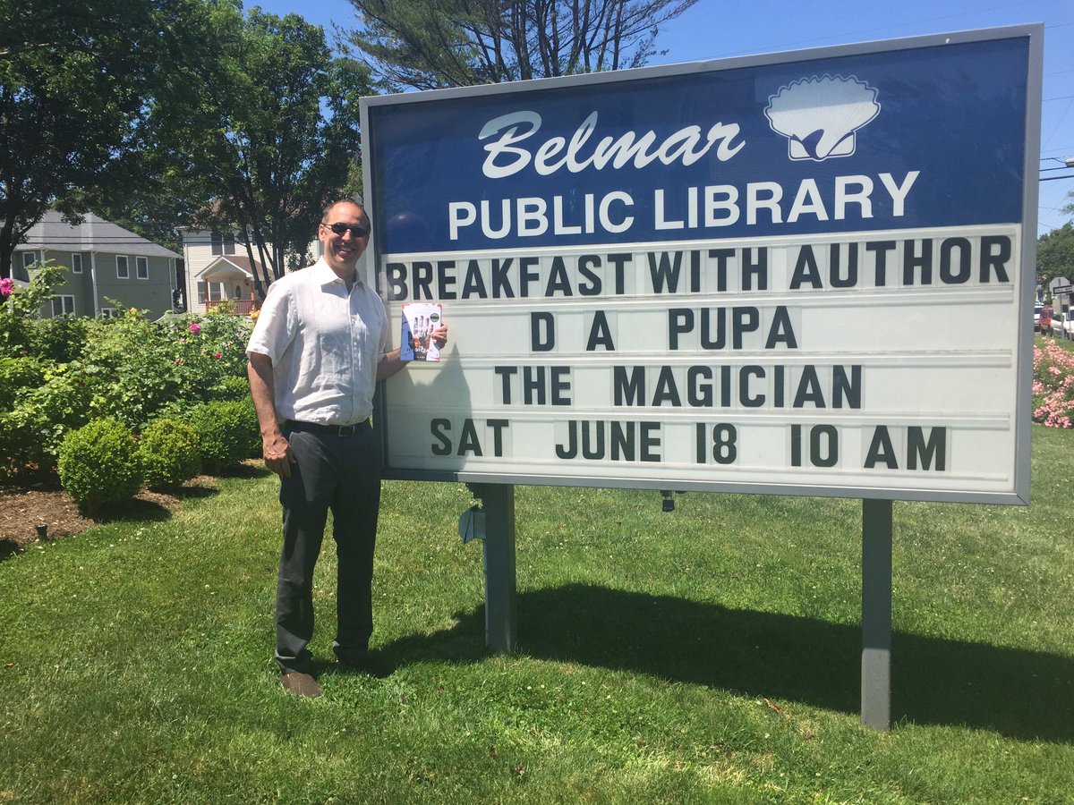DA_PUPA's tweet photo. Thanks to the Belmar Library staff. #themagician #thriller #awardwinner #crime #mreading https://t.co/JQq3CyWsD2