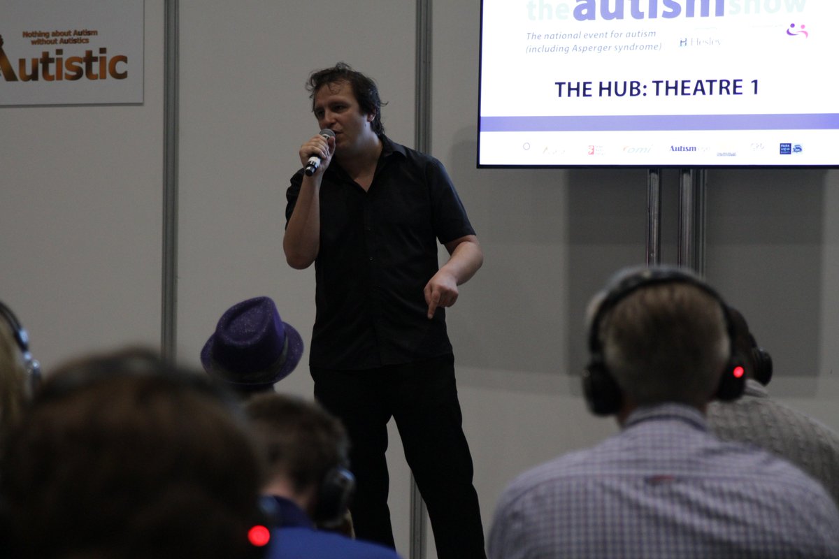 Stretchnewmedia's tweet photo. Engaging poetry from @AspUrgersMeOn and @AlainEnglish1 at @TheAutismShow &amp; promoting our film @FrostedGlsFlm https://t.co/yCYJU8kbUR