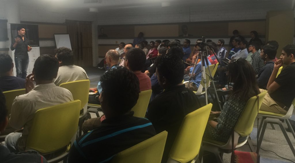 CitrusPay's tweet photo. #UpStartHYD Aditya from @ZiPPRd talking about how to attract top talent without $$ at @THubHyd. @avuchi https://t.co/JHXekolDId