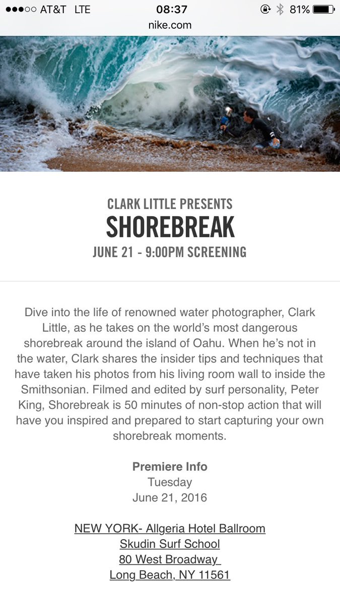 ebraidss22's tweet photo. Just like that, I'm 4 days away from seeing the NY screening of Shorebreak and the one and only @clarklittle #stoked https://t.co/au6IvXBbr6