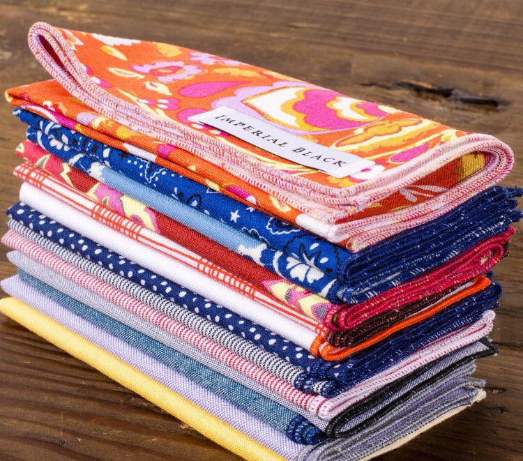 imperialblack's tweet photo. A Summers worth of squares. Hand made &amp; ready to roll (or fold) https://t.co/u11g4WxlmQ #mensfashion https://t.co/OPmixZsvn7