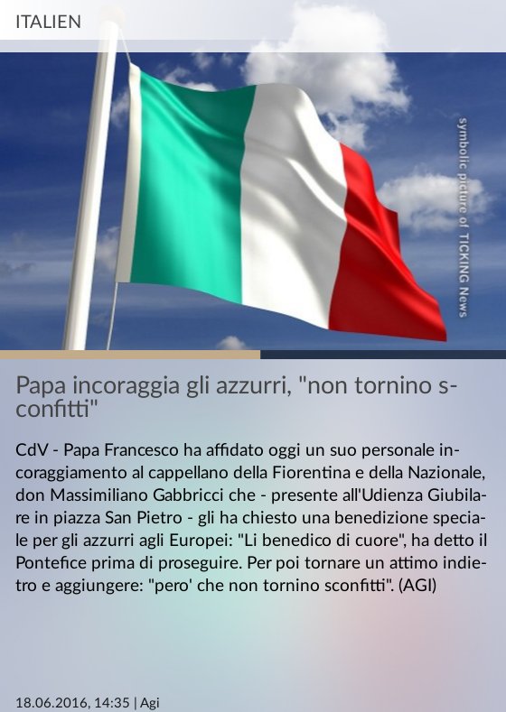 TICKINGNews_IT's tweet photo. Papa incoraggia gli azzurri, "non tornino sconfitti"
https://t.co/k7d9IEZyee https://t.co/8NznSZ7b82