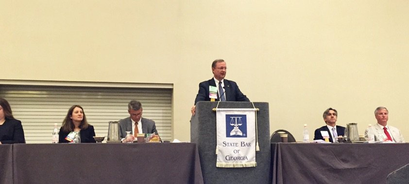 StateBarofGA's tweet photo. 2016-17 Bar President @ptoau78, 264th Board of Governors meeting. #GaBarAM16 https://t.co/BAHTmCdMO0