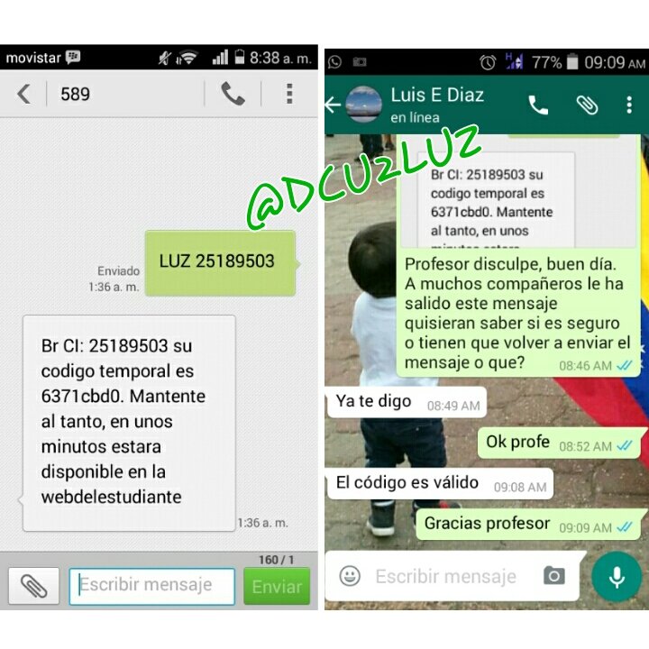 Ivanjbc_'s tweet photo. #IMPORTANTE Brs. que les salga el código temporal, NO deben enviar de nuevo el SMS es totalmente válido @DCU2LUZ https://t.co/wWugRVXWrb