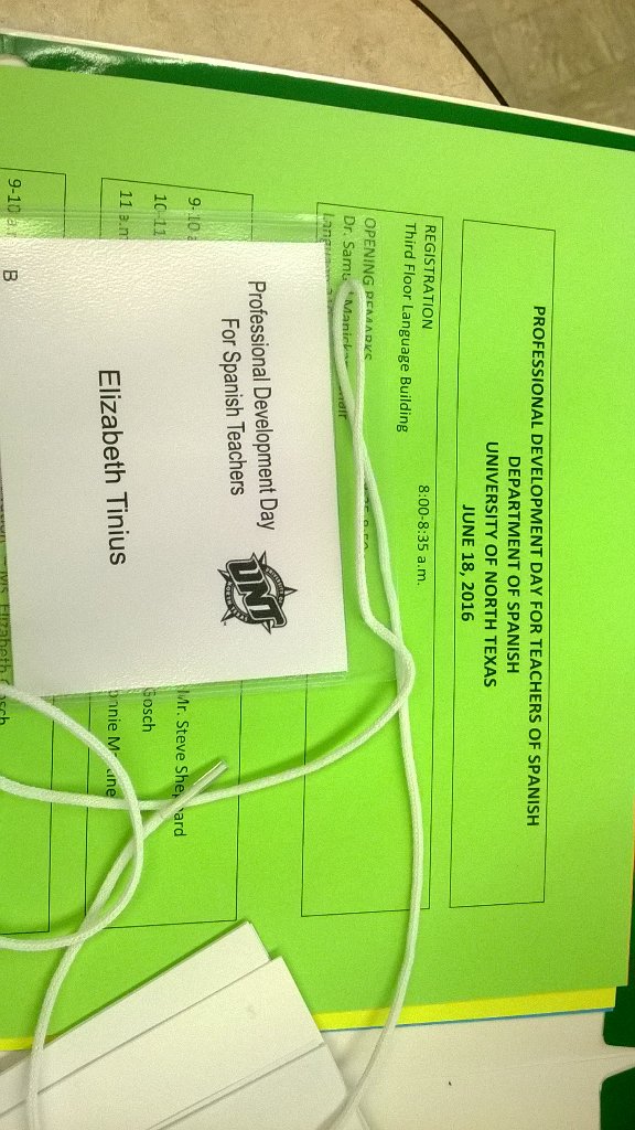 EducatorLilibet's tweet photo. PD at my alma mater - UNT!  @CTMSBulldogs #nisdwl #languageopensdoors https://t.co/AufBOqUfXp