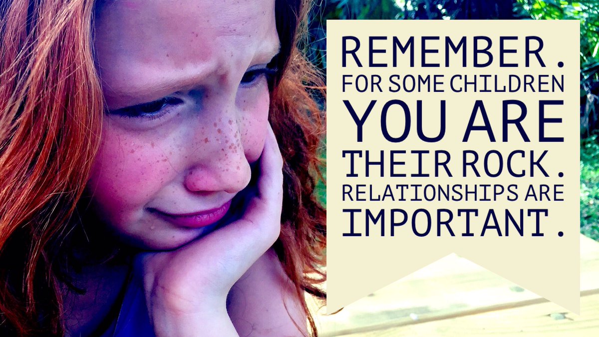 ICTEvangelist's tweet photo. Remember.
For some children you are their rock.
Relationships are important.
#behaviourchat https://t.co/0dtRDTNPFf