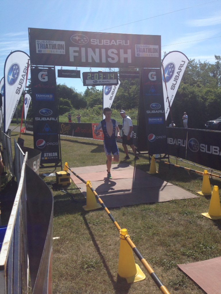 TriOntario's tweet photo. 2nd across the finish line is @AndrewBeardsall ! https://t.co/Ez1Kugt9oG