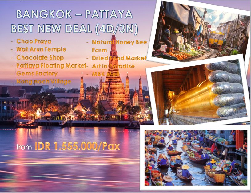 DeNurdiansyah's tweet photo. Bankok - Pattaya Package !!! Make unforgottable your Holidays with Naystours Indonesia https://t.co/SC2kGcKANK