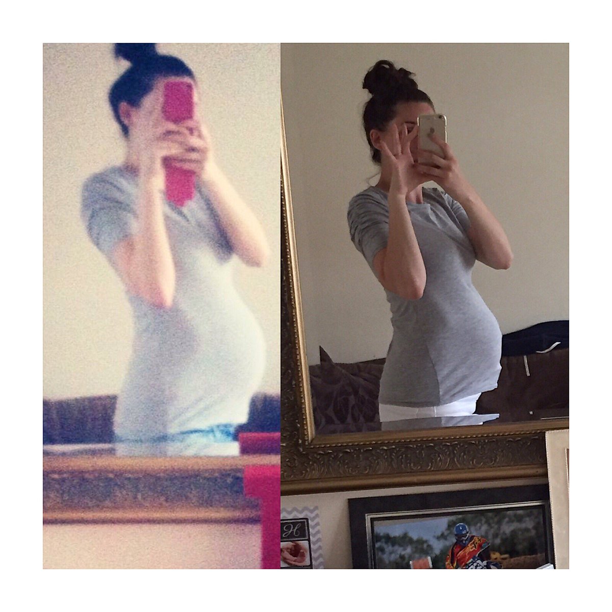 LaurenLFlower's tweet photo. 38weeks with Isla in 2013 and baby no;3 #samebump #sametop @88tomflower https://t.co/WDCDgyhv7m