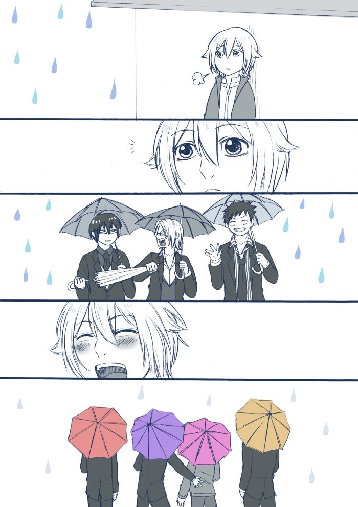 「雨」
#ごくメン深夜の真剣お絵かき60分一本勝負 