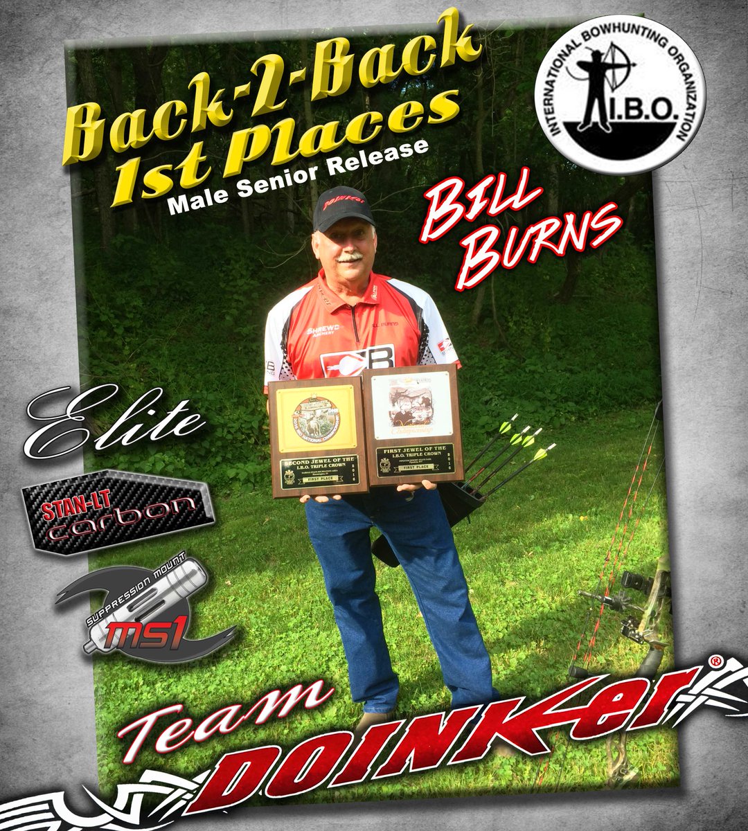 DoinkerStabs's tweet photo. Congrats to Team Doinker's Bill Burns on his Back 2 Back I.B.O. Wins!
#TeamDoinker #DoinkerArchery #EliteStabilizer https://t.co/opfMvP71Rf
