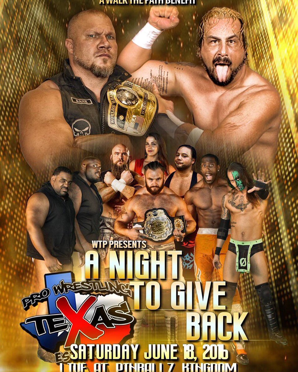 HeelFaceRaslin's tweet photo. Tonight at 8pm at Pinballz Kingdom! #ANightToGiveBack presented by @WalkThePathTX &amp; @ProWresTX https://t.co/xhlIEUgeBP