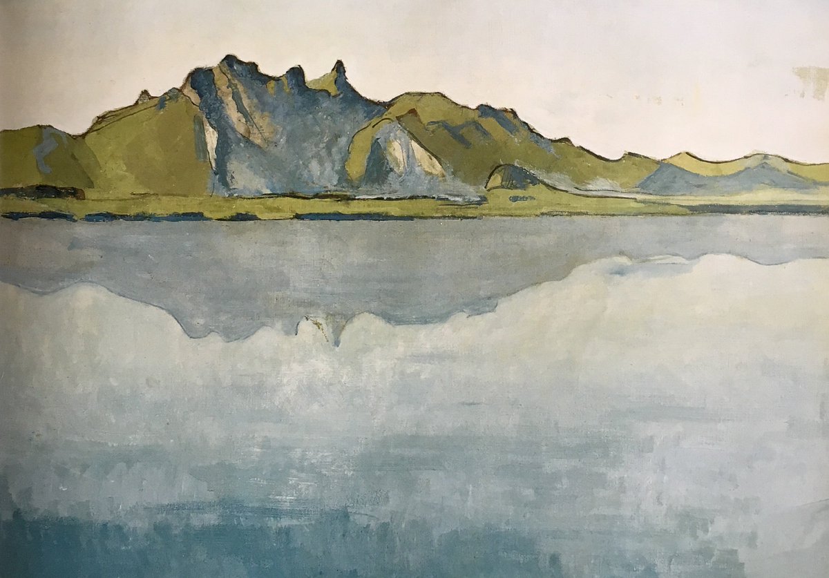 Color exists simultaneously with form. "Lake Thun and the Stockhorn Chain",1910~Ferdinand Hodler ~ #mannheim