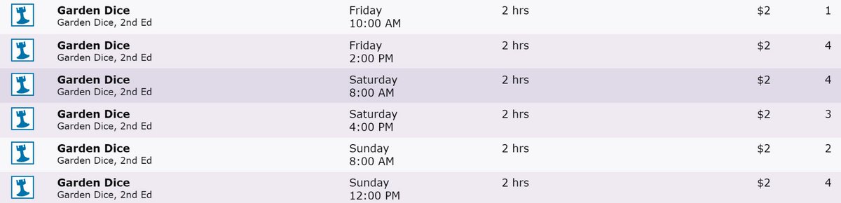 MeridaeGames's tweet image. We still have some openings for #GardenDice sessions we're running at GenCon this year! Join us for an hour of fun!