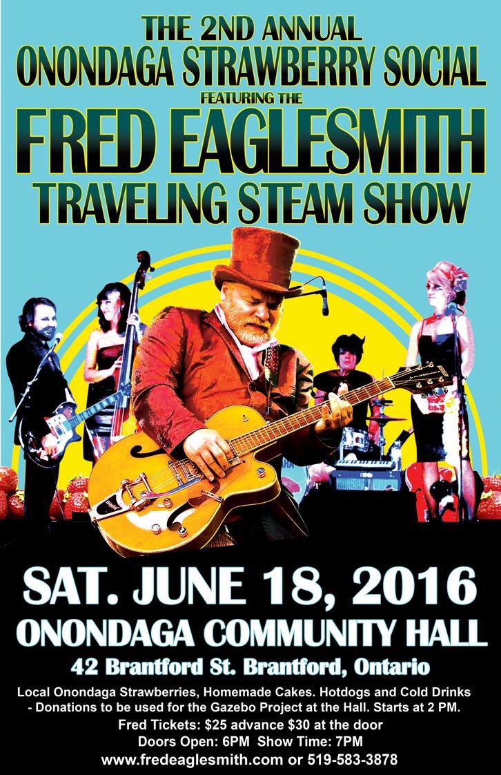 Playing close to home tonight at the Onondaga Hall in Brantford, ON! It's an earlier show - 7pm start!