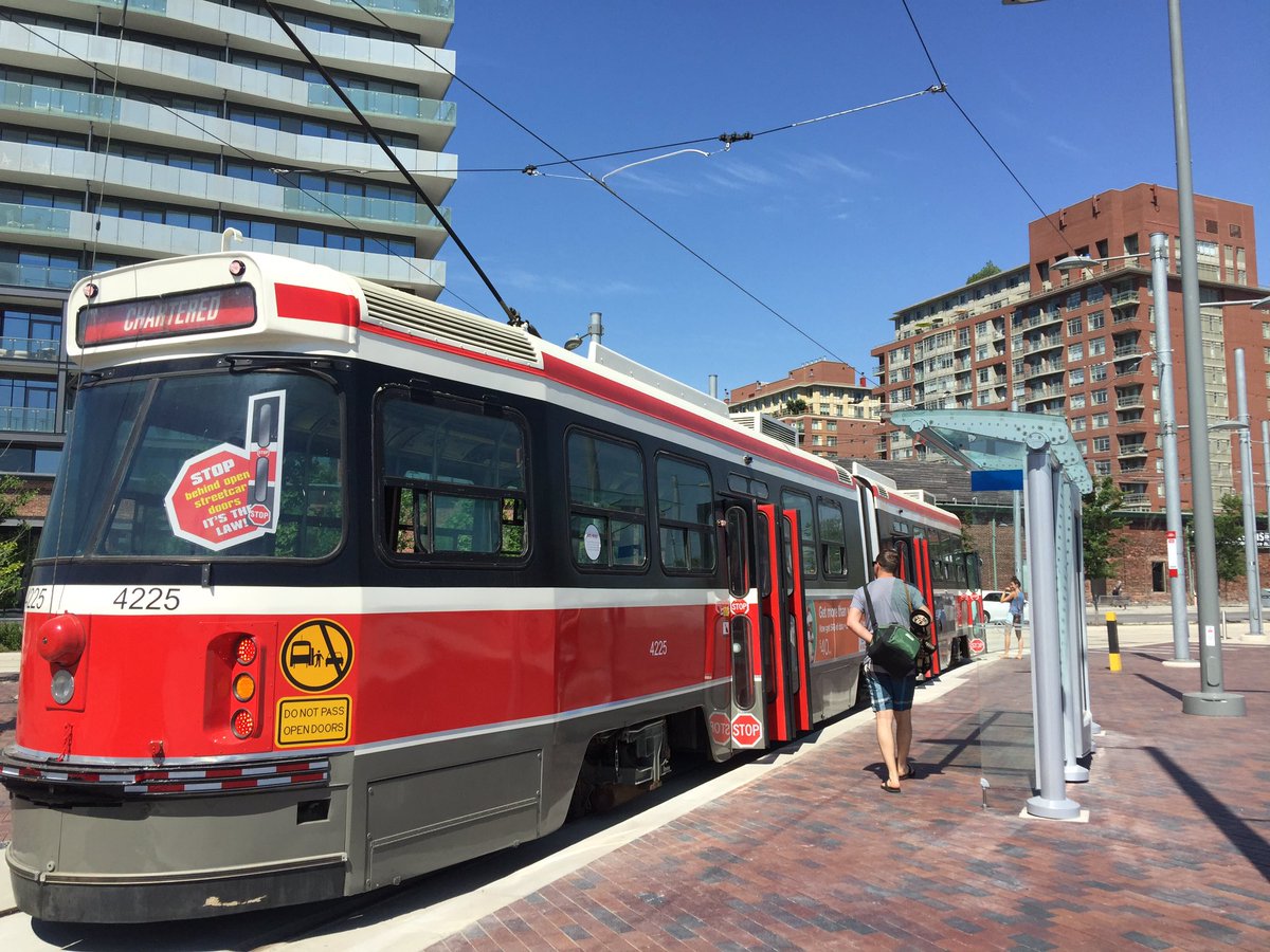 BritCa11aghan's tweet photo. A welcome addition to the #distillerydistrict Cherry streetcar inauguration #514 https://t.co/iYWvY4Xy0h