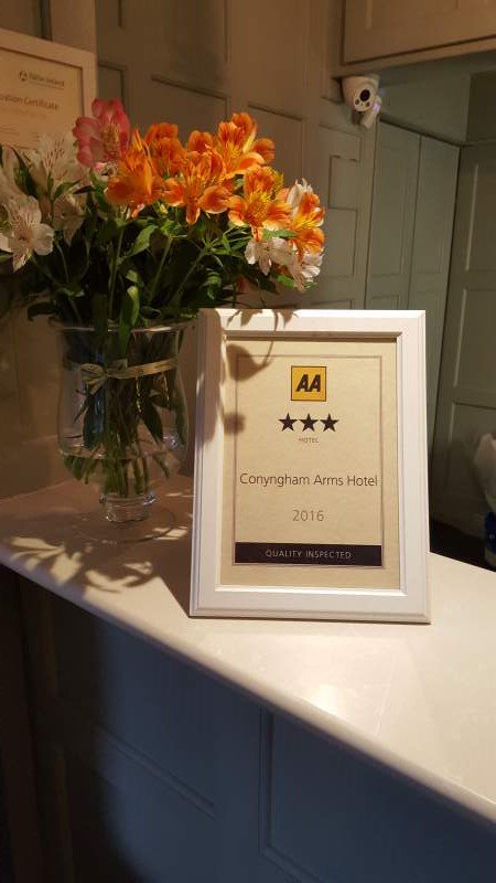 ConynghamArms's tweet photo. Our new @TheAAie  3 Star Quality Accommodation Award, proudly displayed at reception. #qualityinspected #meathhotel https://t.co/geBf4V8jZz