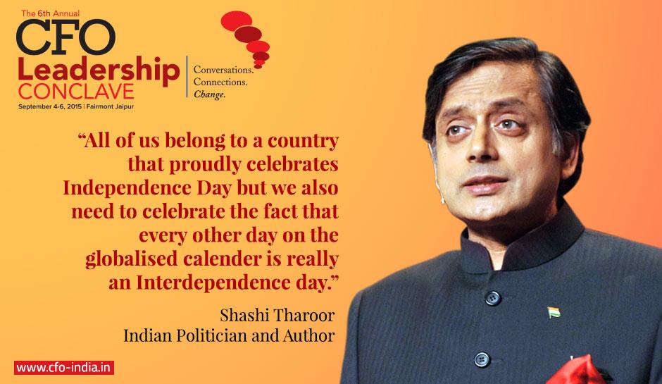CFO_India's tweet photo. #CFOConclave Flashback 2015: When @ShashiTharoor kicked off in his own style https://t.co/LUkAAPHDXd https://t.co/Kpwiqrws64