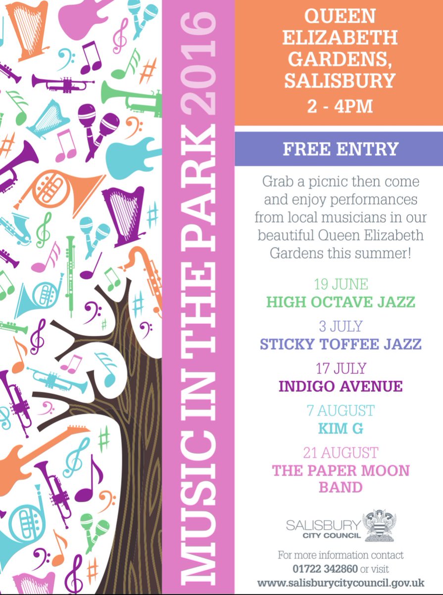 SalisburyCC's tweet photo. We have our first Music in the Park this Sunday at 2pm #lovesalisbury https://t.co/a8TkbVPcpe