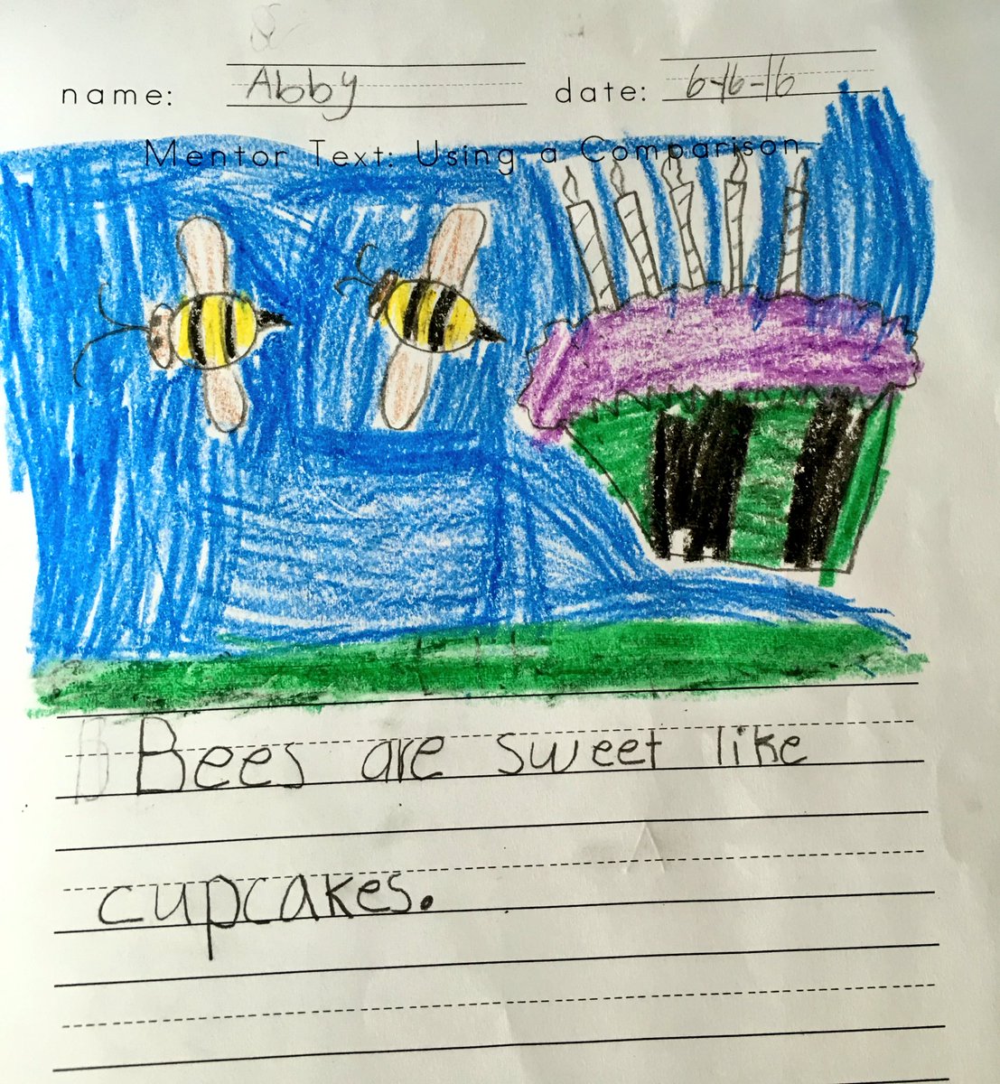 MrsLanhamSDGVA's tweet photo. @FletcherRalph #CraftLessons #comparisons in #kindergarten #DreamWeaver #MentorText @SanDiegoAreaWP @CWP https://t.co/Yo4Aq4dyEg