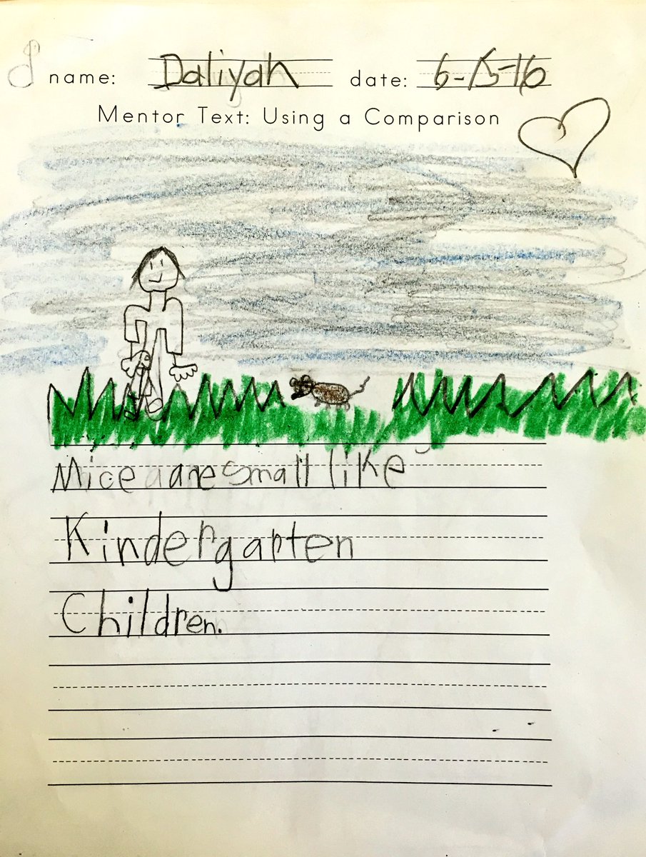 MrsLanhamSDGVA's tweet photo. @FletcherRalph #CraftLessons #comparisons in #kindergarten #DreamWeaver #MentorText @SanDiegoAreaWP @CWP https://t.co/Yo4Aq4dyEg