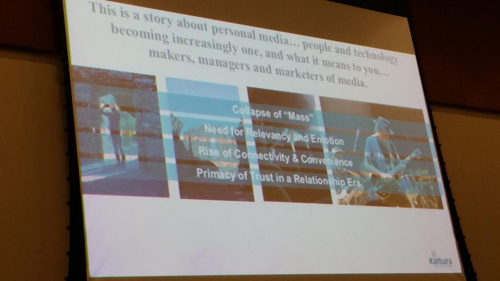 NinaCMartinez's tweet photo. Daniel Webster of @Kaltura speaks on evolution of media, singularity &amp; the emotional investment in video #InternetTV https://t.co/ofqNS60iv2