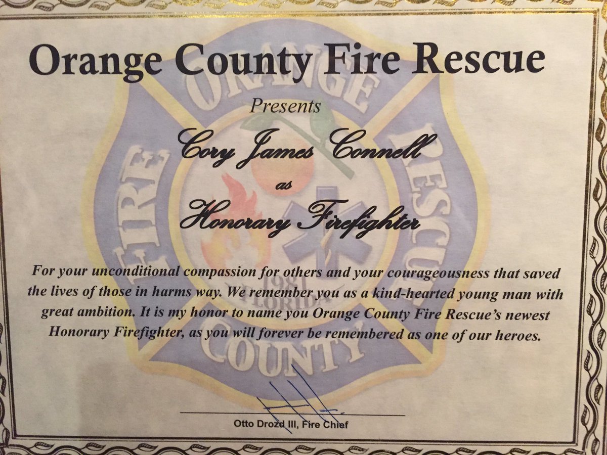 maryzimnik's tweet photo. #Orlando firefighters make #Pulse shooting victim #CoryConnell honorary firefighter at his funeral - @local2057IAFF https://t.co/JUAeXn7Yil