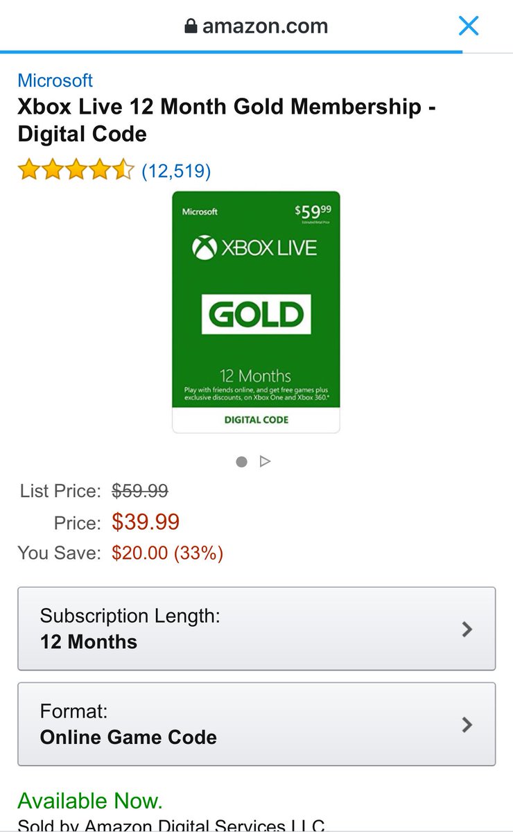 CorgiKohmander's tweet photo. #Xbox Live 12 Month Gold Membership is on sale on #Amazon for $39.99. #ComeGetIt @MulehornGaming @TheNerdFu https://t.co/zVmaIlX5R2