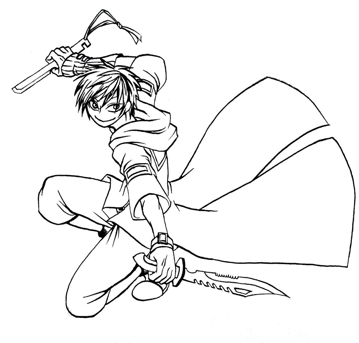 Mr Pple 低浮上 V Twitter 線画出来ましたー ポーズは専用の本を見てデッサンさせてもらいました ナイフも インターネット参考に 笑 オリキャラ