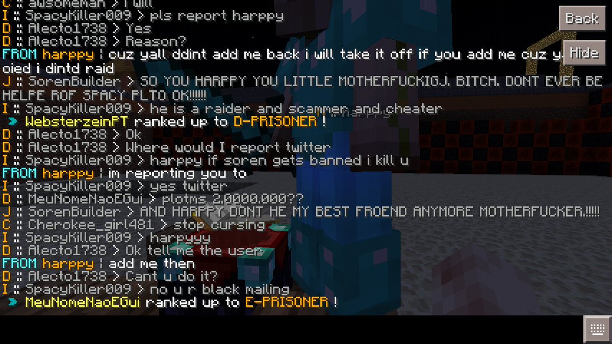 RohanB12345's tweet photo. @ConflictPE  I'm reporting against this player - "harppy" he was black mailing me and my plot mates. He raided us. https://t.co/zeA6mYo9GI